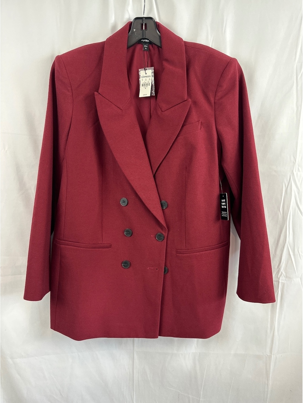 Express Women's Burgundy DoubleBreasted Blazer Jacket XL NWT